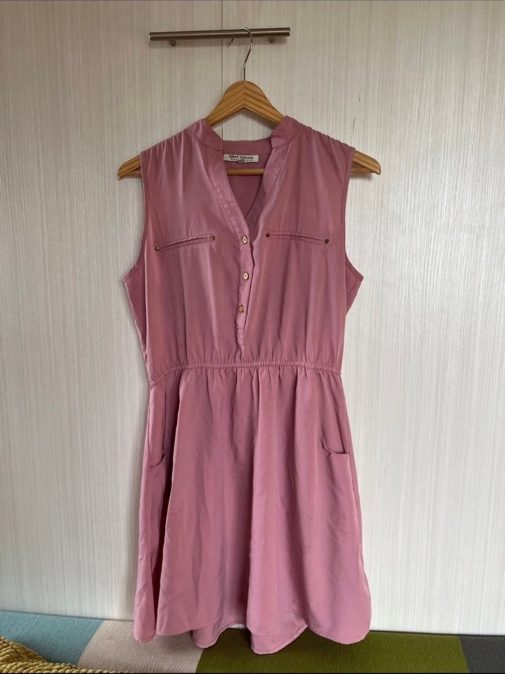 Speed Control Dusty Rose Sleeveless Button-Front Dress